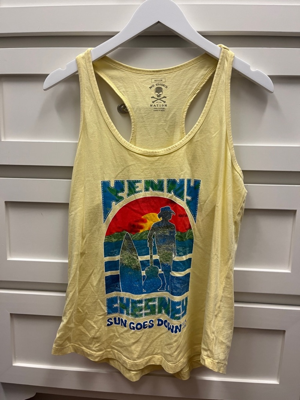 Kenny Chesney 'Sun Goes Down' Yellow Graphic Tank
